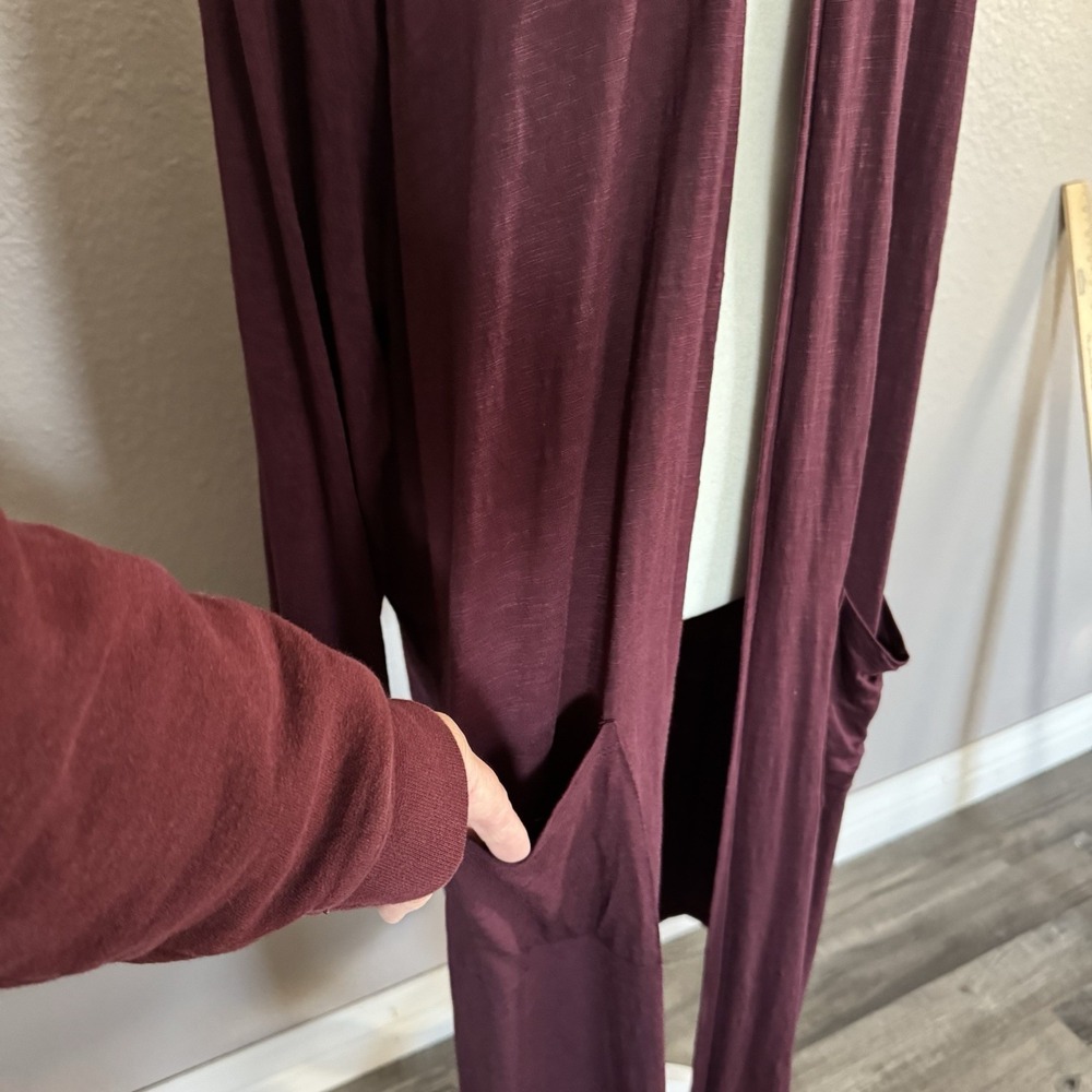 Torrid Womens Size 3X Maroon Super Soft Knit Duster Open Front Cardigan Sweater - Picture 4 of 10